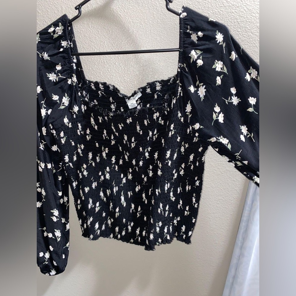 American Eagle AE Smocked Square Neck Blouse
